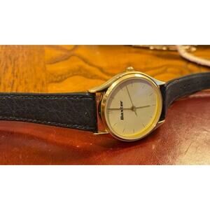 Unisex 33mm Gold Tone Baxter Labs Watch with Black Band